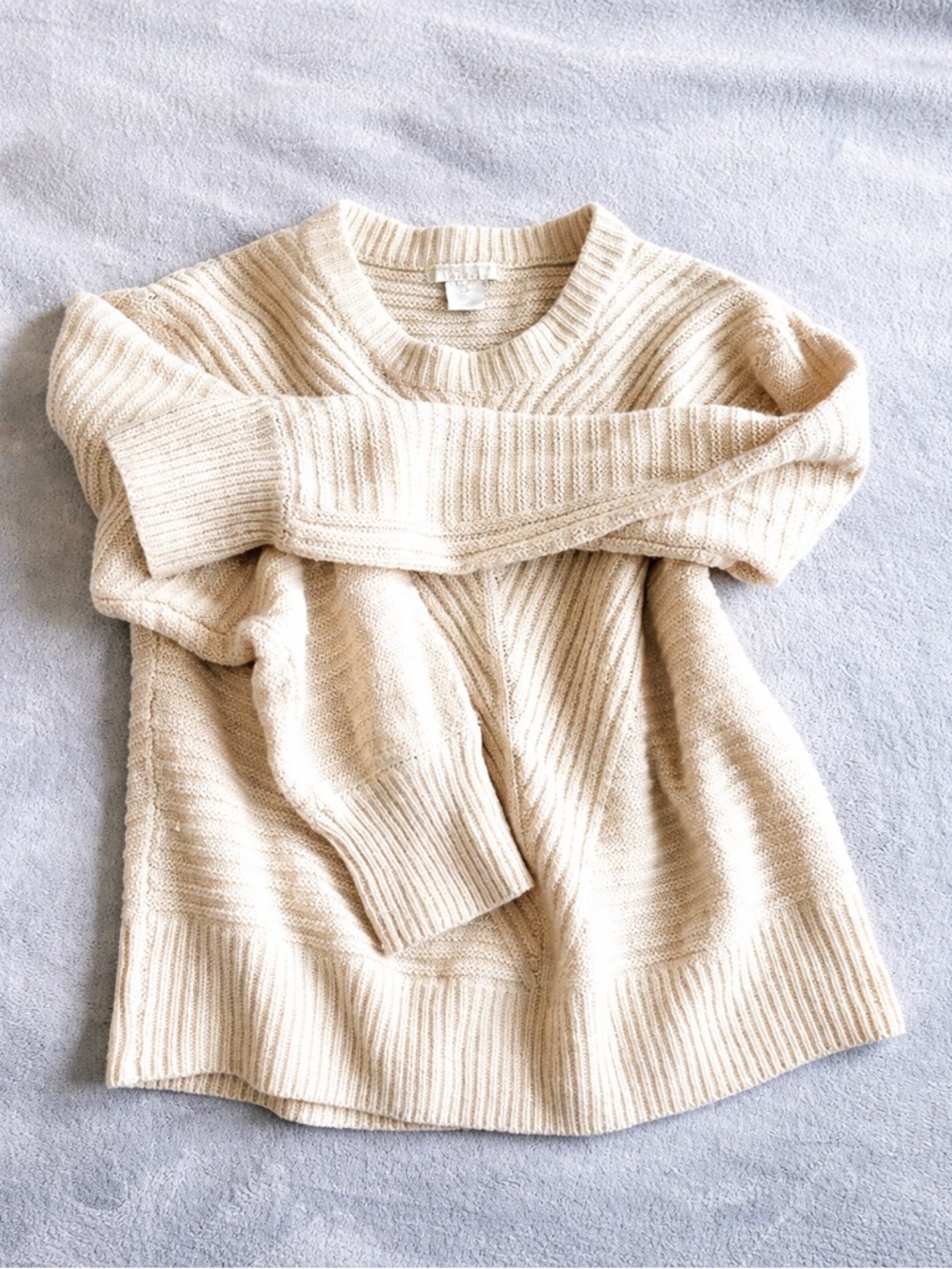 CHRISTIAN SIRIANO Cream Wool Knit Cozy Spring Layering Sweater Size S Fits M